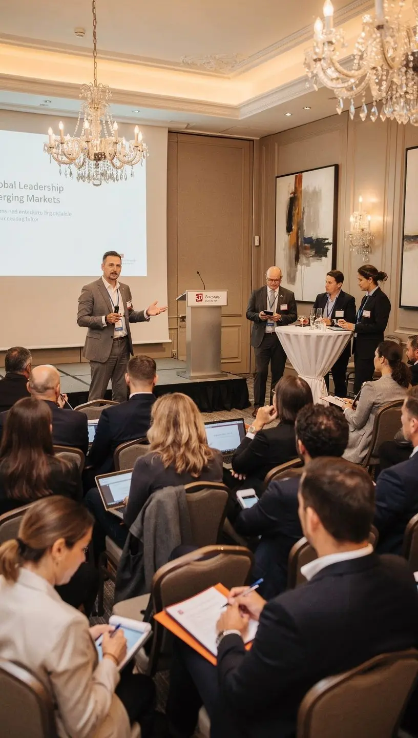 Teilnehmer engagieren sich aktiv in einer Diskussion während eines Verkaufstrainings.