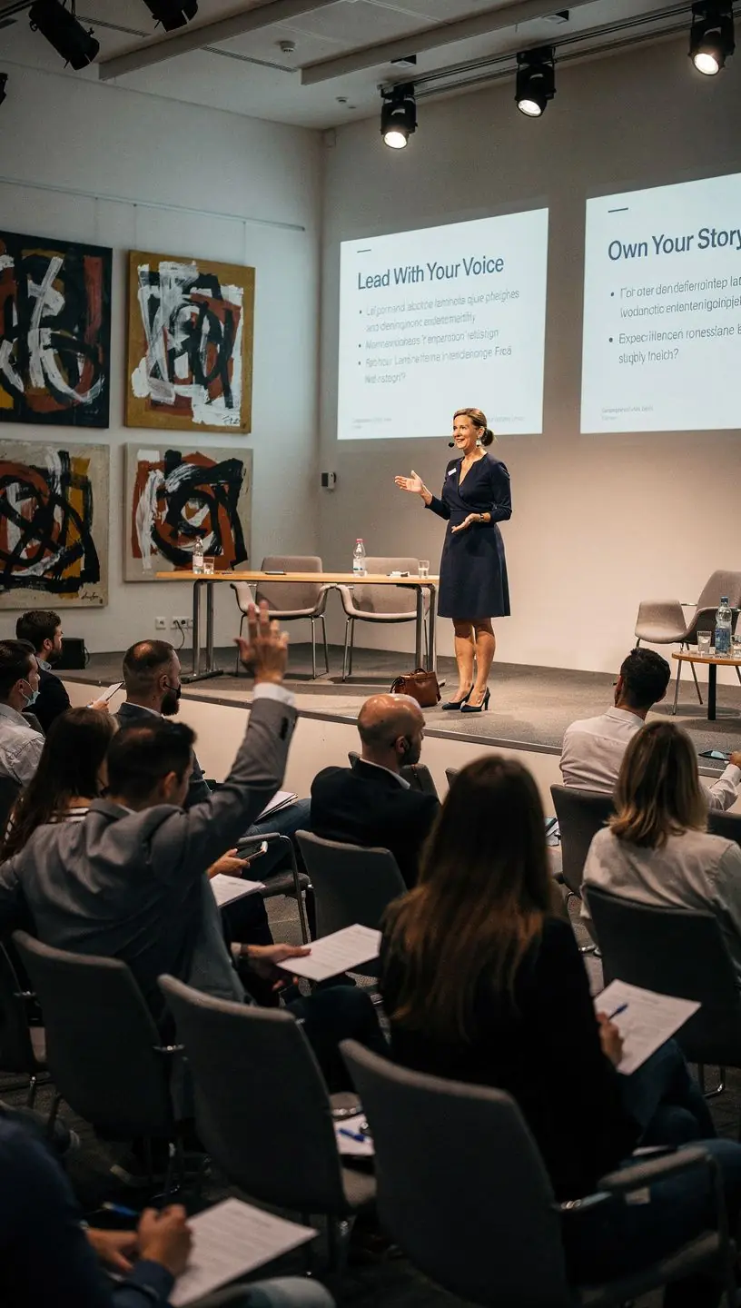 Teilnehmer engagieren sich aktiv in einer Diskussion während eines Verkaufstrainings.